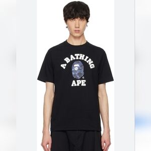 BAPE Black Color Camo College T-shirt sz M *